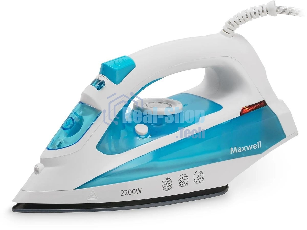 Утюг Maxwell MW-3055B белый/голубой 2200W