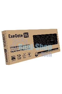 Клавиатура проводная ExeGate EX298364RUS Smart K120 (USB, полноразмерная, влагозащищенная, 104кл., Enter большой, длина кабеля 1,6м, черная, RTL)