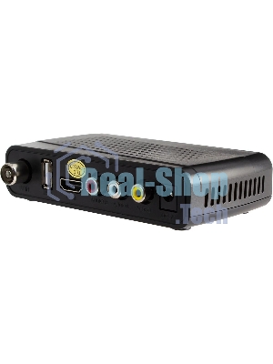 Приставка для цифрового ТВ Hyundai H-DVB520 черный, DVB-T2, DVB-T, DVB-C, HDMI, USB 2.0 х2