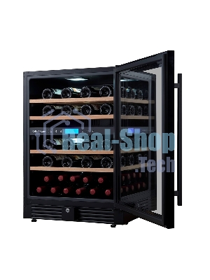 Винный шкаф встраиваемый Cellar Private CP043-2TB чёрный, 129 л, 2 отсека, 43 бут.