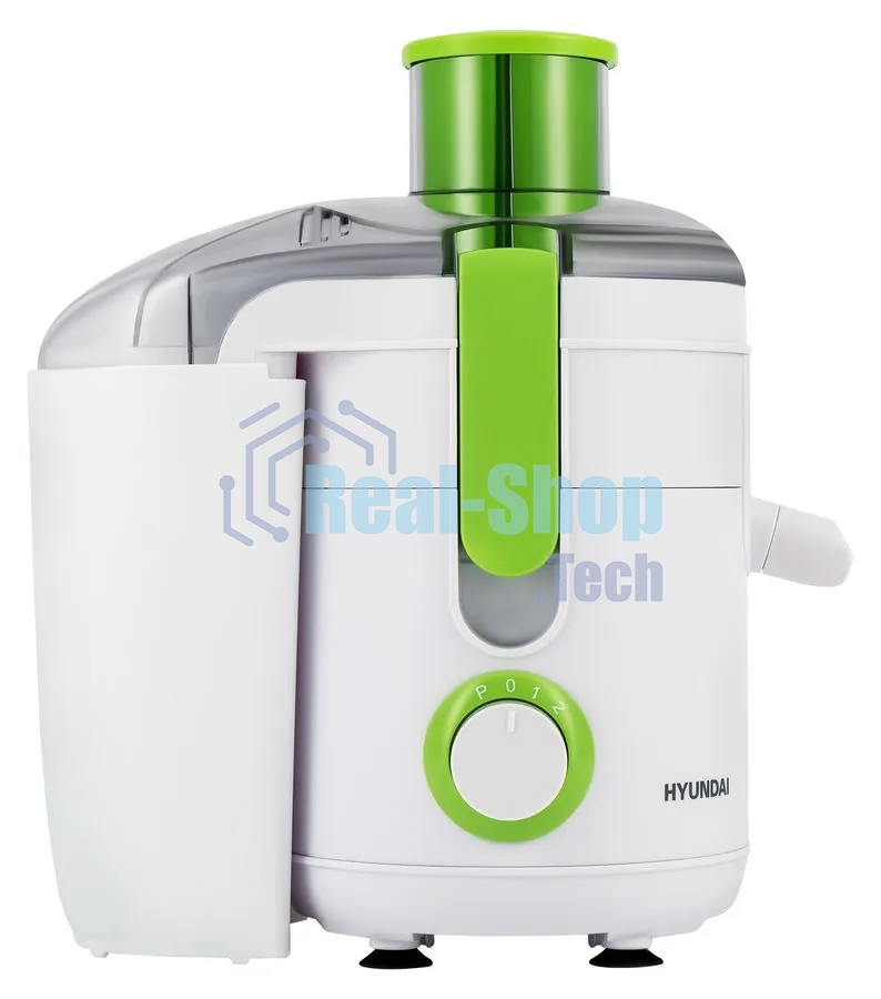 Соковыжималка центробежная Hyundai HY-JE1615 500Вт рез.сок.:400мл. белый/зеленый