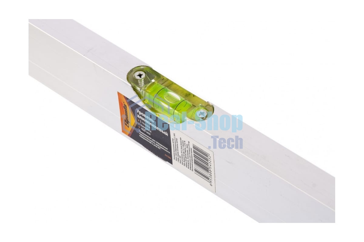 Уровень алюминиевый Sparta 400 мм, 3 глазка, линейка