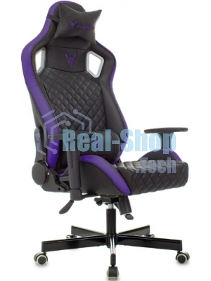 Кресло Knight OUTRIDER черный/фиолетовый, экокожа, 120 кг, механизм качания