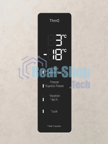 Холодильник LG GC-B459AEMW бежевый двухкамерный 234/110л морозилка снизу, No Frost