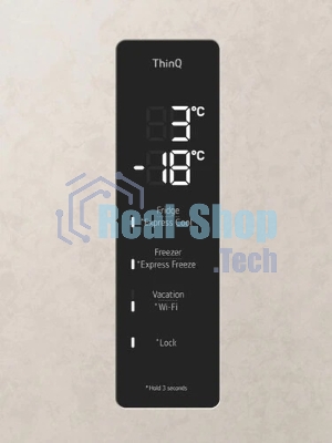 Холодильник LG GC-B459AEMW бежевый двухкамерный 234/110л морозилка снизу, No Frost