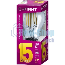 Лампа светодиодная ОНЛАЙТ 80878 OLL-F-A60-15-230-2.7K-E27