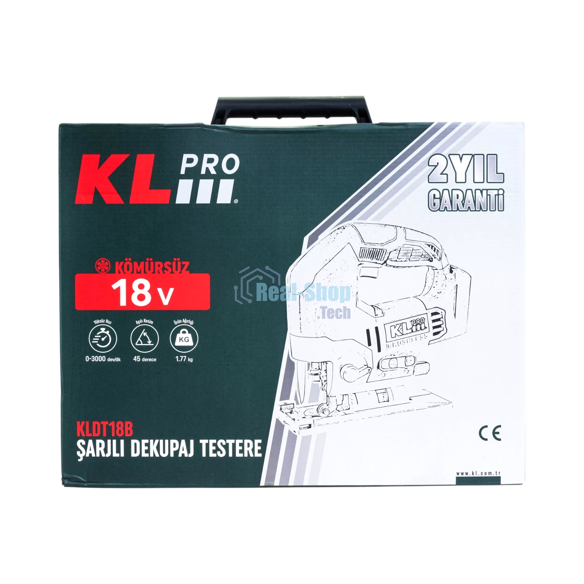 Лобзик электрический профессиональный бесщеточный KLPRO KLDT18B-80 (18В, Li-ion-2шт, 8.0А·ч, патрубок для пылесоса, полотна (дерево/металл, З/У-4А, кейс)