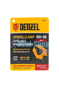 Струбцина клещеобразная Denzel усиленная 100 х 80 мм, двухкомпонентные рукоятки