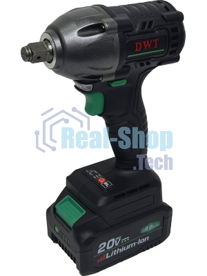Гайковерт ударный аккумуляторный DWT ABWP-20 DN-4C2 BMC /20В/350 Нм/2400 об.в мин/3000 уд.в мин/M12-M22/бесщеточный мотор/LED-подсветка/2 АКБ, 4 А·ч/ЗУ/кейс/черный (ABWP-20 DN-4C2 BMC)