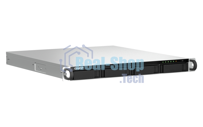 Сетевое хранилище SMB QNAP TS-464U-8G NAS 4 HDD trays, rackmount 1U, 1 PSU. 4-core Intel Celeron N5105/N5095 2.0-2.9 GHz, 8 Gb RAM MAX, 2x2.5GbE, 2xUSB 3.2 Gen 2 (10Gbps), 2xUSB 2.0, 1xHDMI, PCIe Gen 3 x2, W/o rail kit RAIL-B02