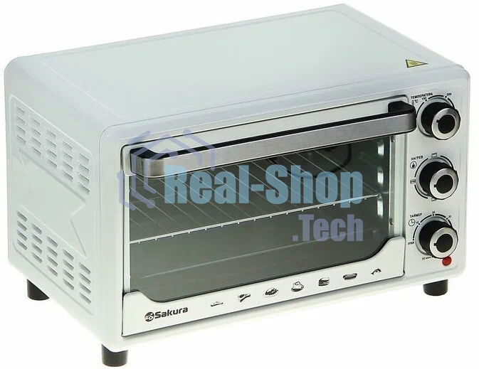 Мини-печь Sakura SA-7000WP 27л, духовка 1500Вт, механ.управление, белый