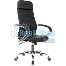 Кресло руководителя Бюрократ CH-610SL черный эко.кожа крестов. металл хром пластик черный