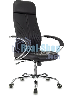Кресло руководителя Бюрократ CH-610SL черный эко.кожа крестов. металл хром пластик черный