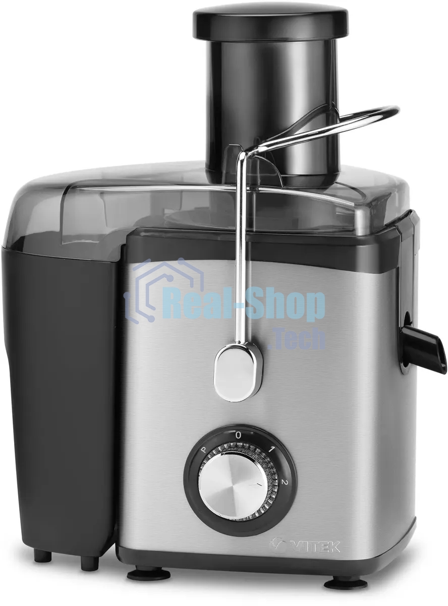 Соковыжималка Vitek VT-3653 серебристый, центробежная, 1000 Вт, 600 мл, механическое