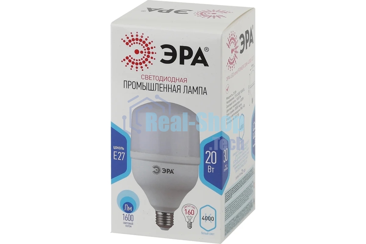 Лампа светодиодная ЭРА STD LED POWER T80-20W-4000-E27