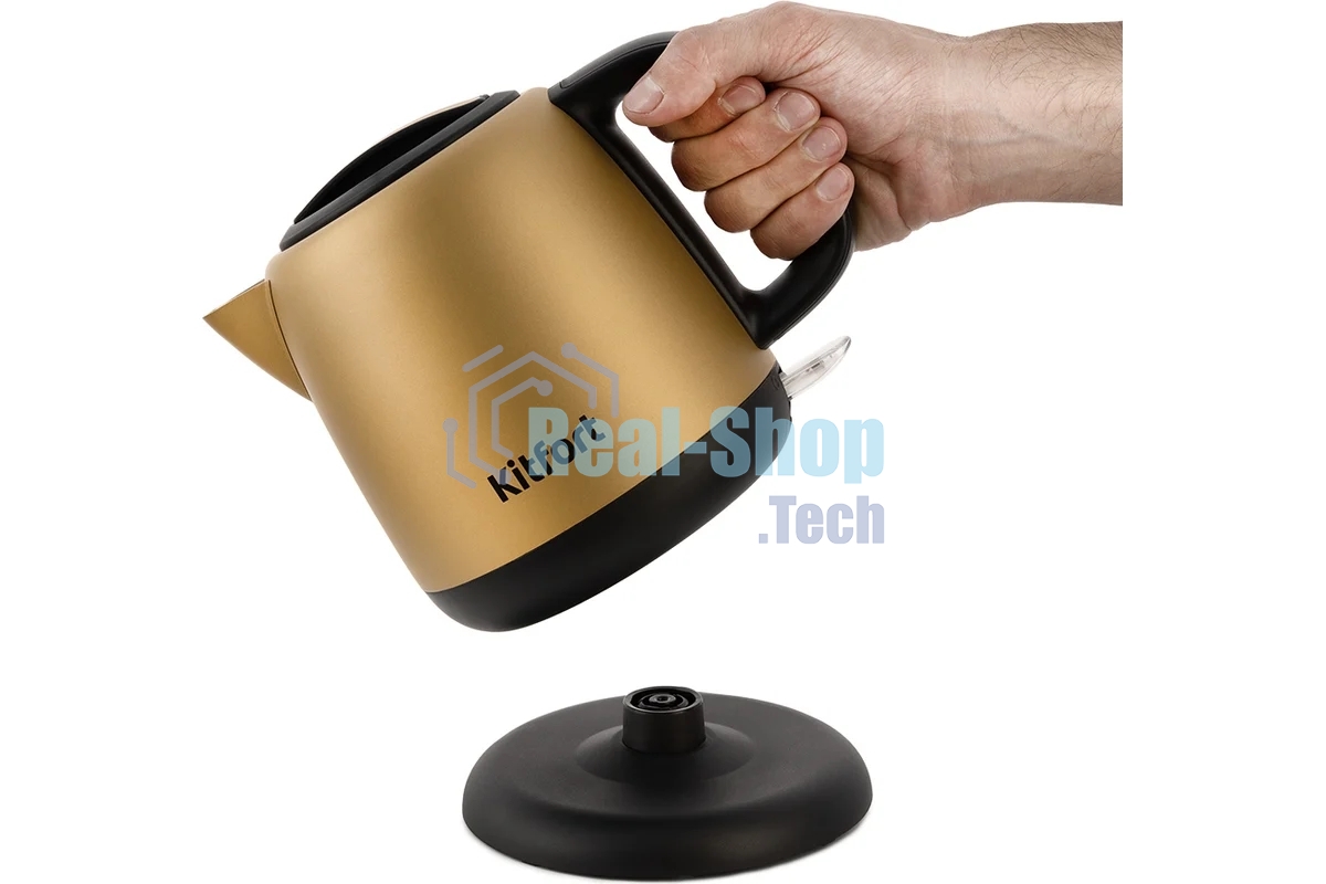 Чайник электрический Kitfort KT-6111 1л. 1630Вт золотистый/черный (корпус: нержавеющая сталь)