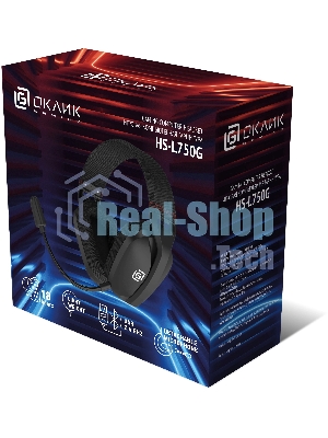 Гарнитура Oklick HS-L750G чёрный, беспроводная + проводная, радиоканал, до 18 ч