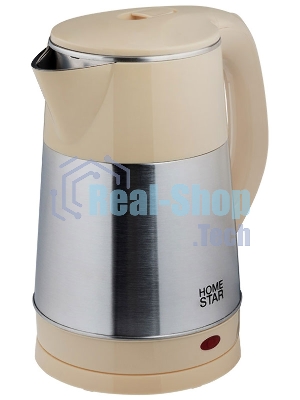 Чайник электрический HOMESTAR HS-1055 2,3 л, 1500 Вт, нержавеющая сталь/бежевый