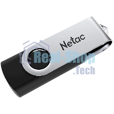 Флешка USB Netac U505 (NT03U505N-008G-20BK), 8Gb, USB 2.0, R/W 70/30, черный/серебристый