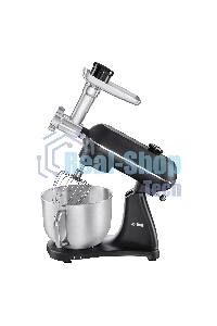 Кухонная машина KORTING KKM 0107 MB N, мощность 1500 Вт, 5 насадок, объем чаши 6.5 л, сенсорный дисплей/механическое управление, планетарное вращение, 11 скоростей, турборежим, импульсный режим, таймер, насадка для смешивания/крюк для теста/веничк/мясоруб