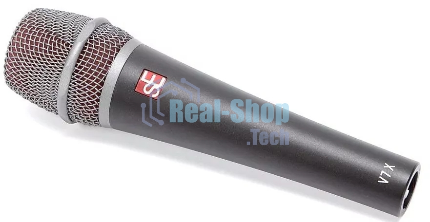Микрофон динамический sE Electronics V7 X инструментальный, 30 Гц - 19 кГц, суперкардиоида, комплектация: микрофонный держатель, адаптер с резьбой, ветрозащита, чехол на молнии