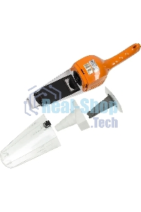 Пылесос вертикальный/ручной Mystery MVC-1118 белый/оранжевый, питание от аккумулятора, 300 Вт, уборка сухая, пылесборник 0.5 л, работа от АКБ max 30 мин