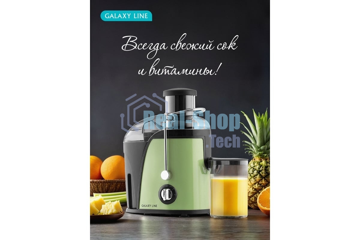 Соковыжималка центробежная Galaxy Line GL 0815 850Вт рез.сок.:550мл. зеленый
