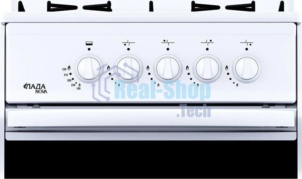 Плита газовая Лада Nova RG 24042 W белый, конфорок 4 газовых, духовка 50 л, 50 см x 85 см x 60 см