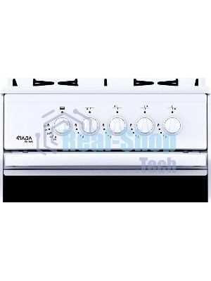 Плита газовая Лада Nova RG 24042 W белый, конфорок 4 газовых, духовка 50 л, 50 см x 85 см x 60 см