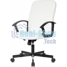 Кресло офисное Бюрократ Triest белый эко.кожа крестов. металл черный