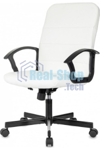 Кресло офисное Бюрократ Triest белый эко.кожа крестов. металл черный