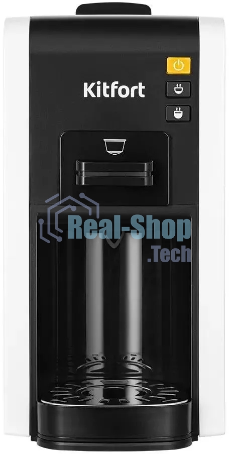 Кофеварка рожковая Kitfort КТ-7467 белый/черный, исп. кофе - молотый/капсулы, 0.8 л, 1100 Вт, 19 бар
