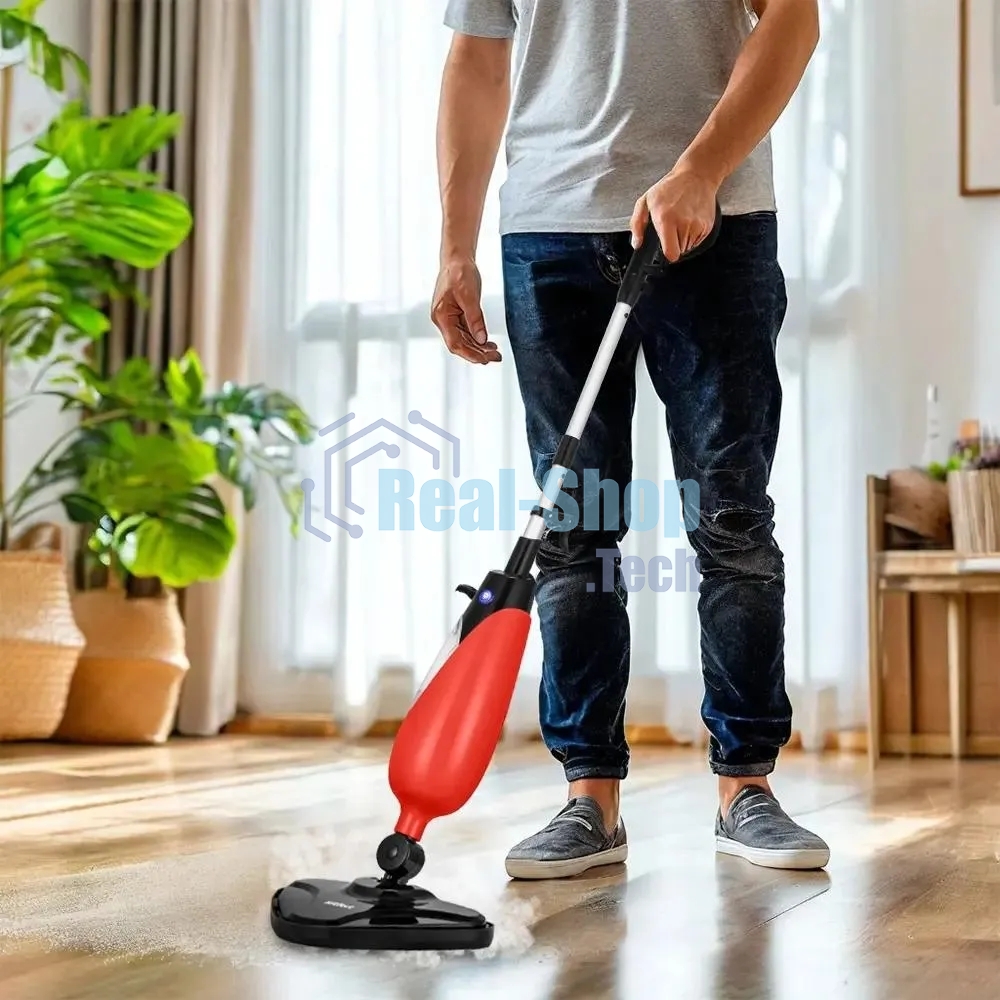 Швабра паровая Kitfort КТ-3939 1300Вт красный/черный