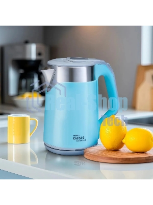 Чайник электрический Oasis K-21SPL голубой 2л 1800 Вт