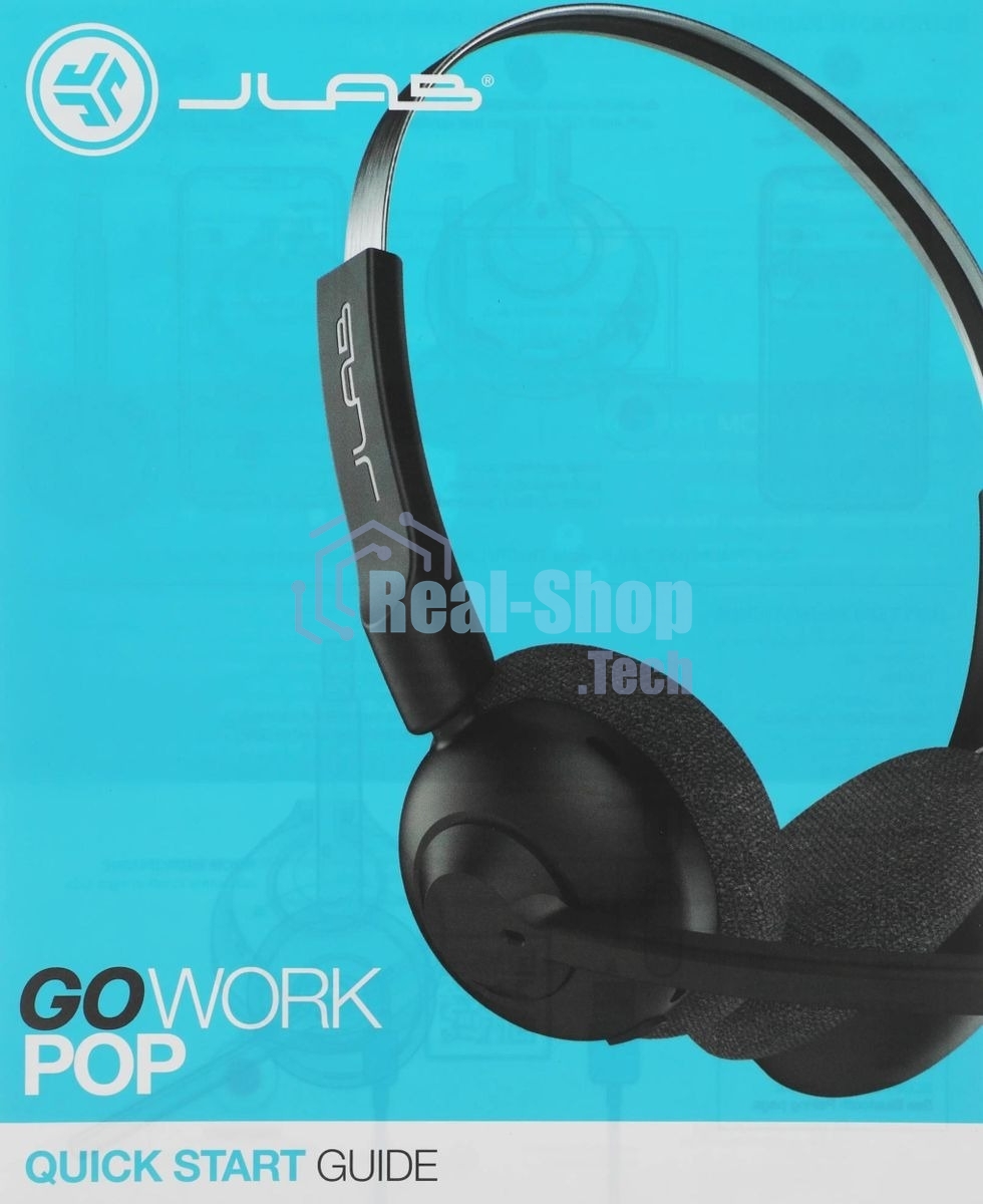 Гарнитура JLab GO Work Pop Wireless Headphones чёрный, беспроводная, Bluetooth, до 50 ч