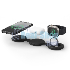 Переносное зарядное устройство Satechi Qi2 OntheGo 3-in-1 Wireless Charger, черный