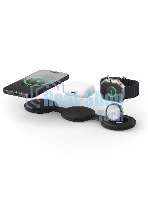 Переносное зарядное устройство Satechi Qi2 OntheGo 3-in-1 Wireless Charger, черный