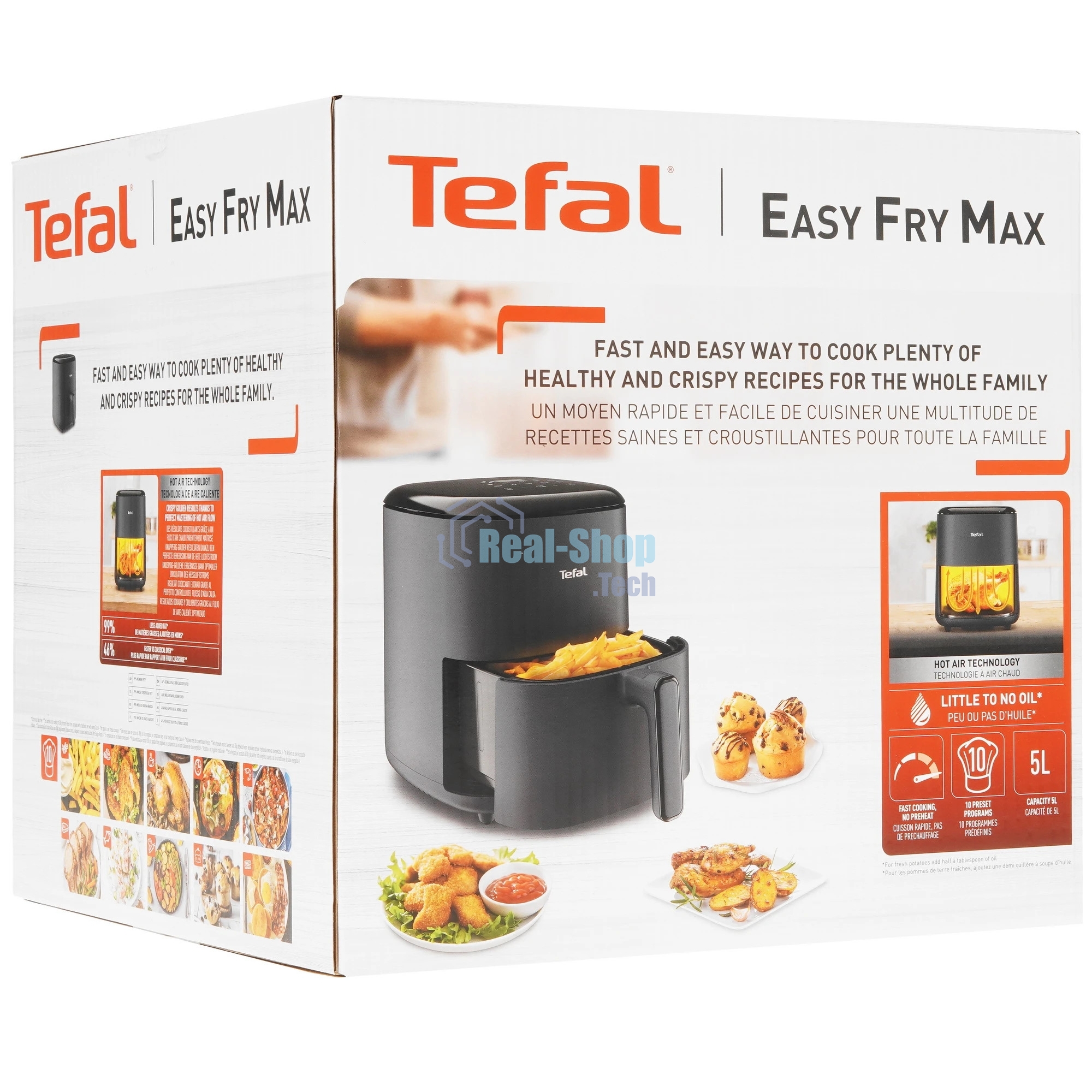 Аэрогриль Tefal Easy Fry Max EY245B10 черный, 1500 Вт, 5 л, сенсор, 11 программ