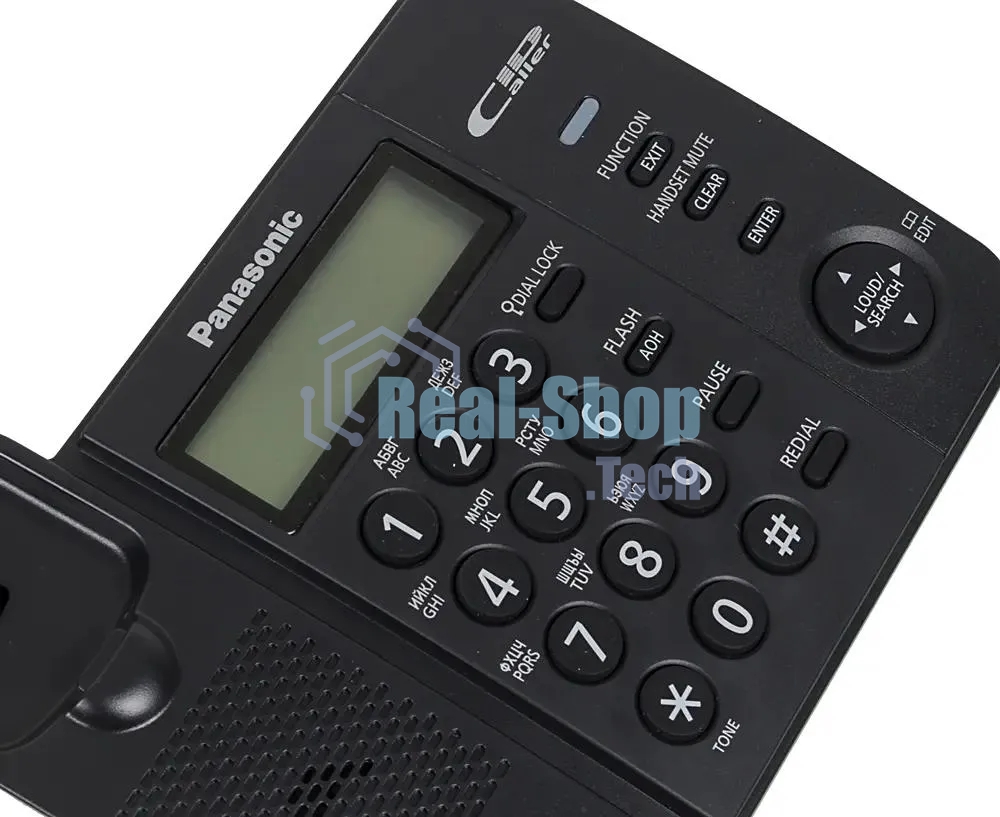 Телефон проводной Panasonic KX-TS2356RUB черный АОН,Caller ID,ЖКД,блокировка набора,выключение микрофона