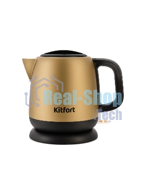 Чайник электрический Kitfort KT-6111 1л. 1630Вт золотистый/черный (корпус: нержавеющая сталь)