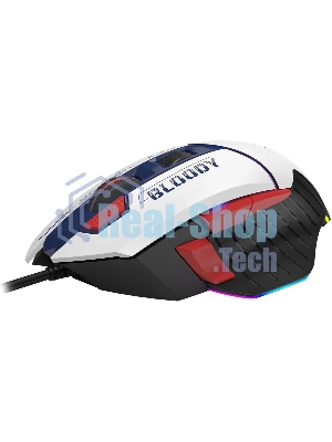 Мышь беспроводная A4Tech Bloody W95 Max Sports синий/белый оптическая (12000dpi) USB (10but)