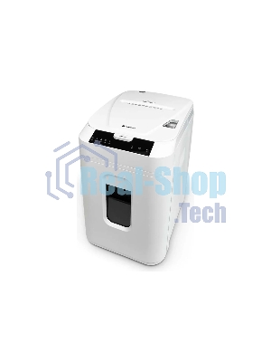 Шредер Heleos АП40-5 белый с автоподачей (секр.P-5) фрагменты 180лист. 37лтр. скрепки скобы пл.карты