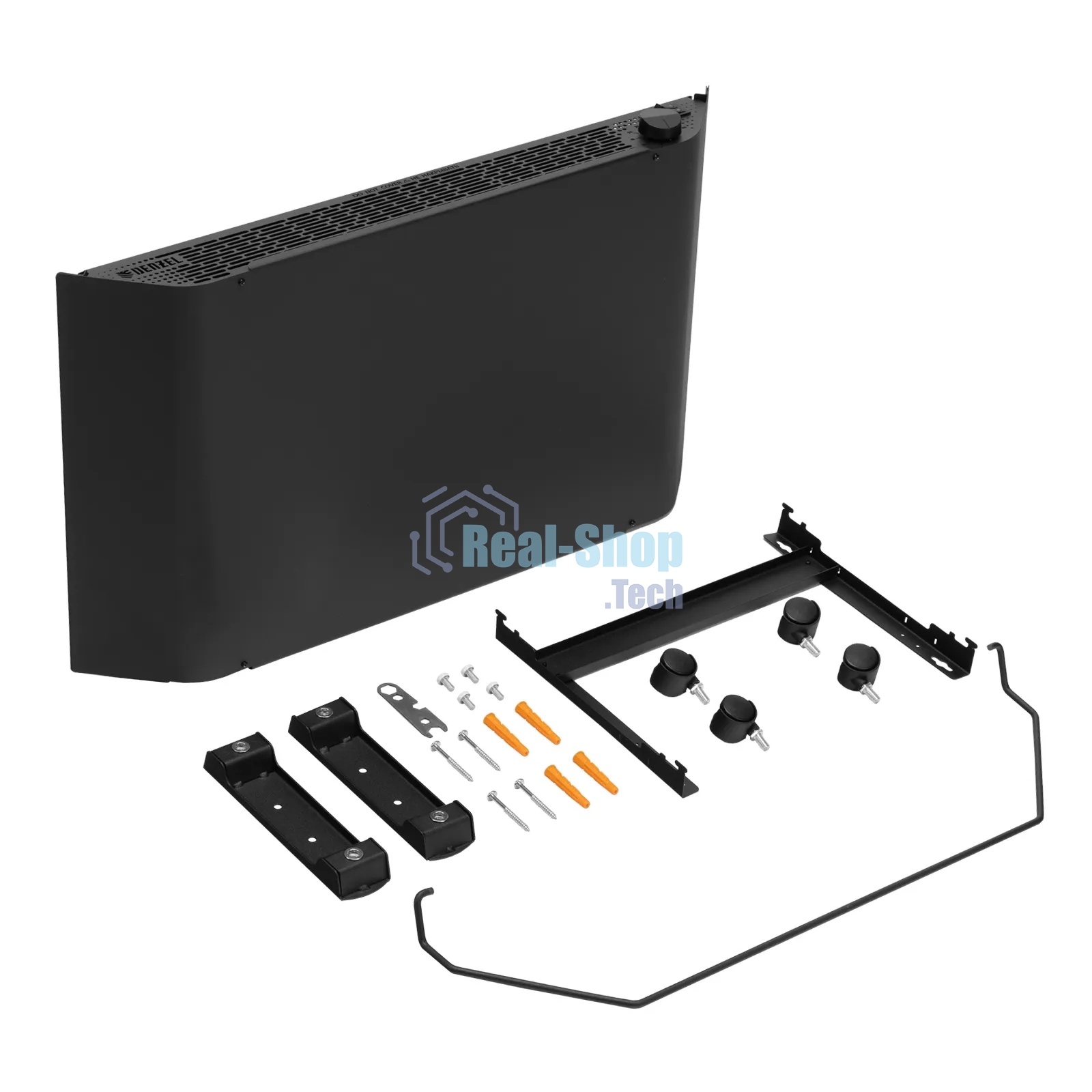 Конвектор Denzel XCE-1500B черный, 1500 Вт, 20 м2, термостат