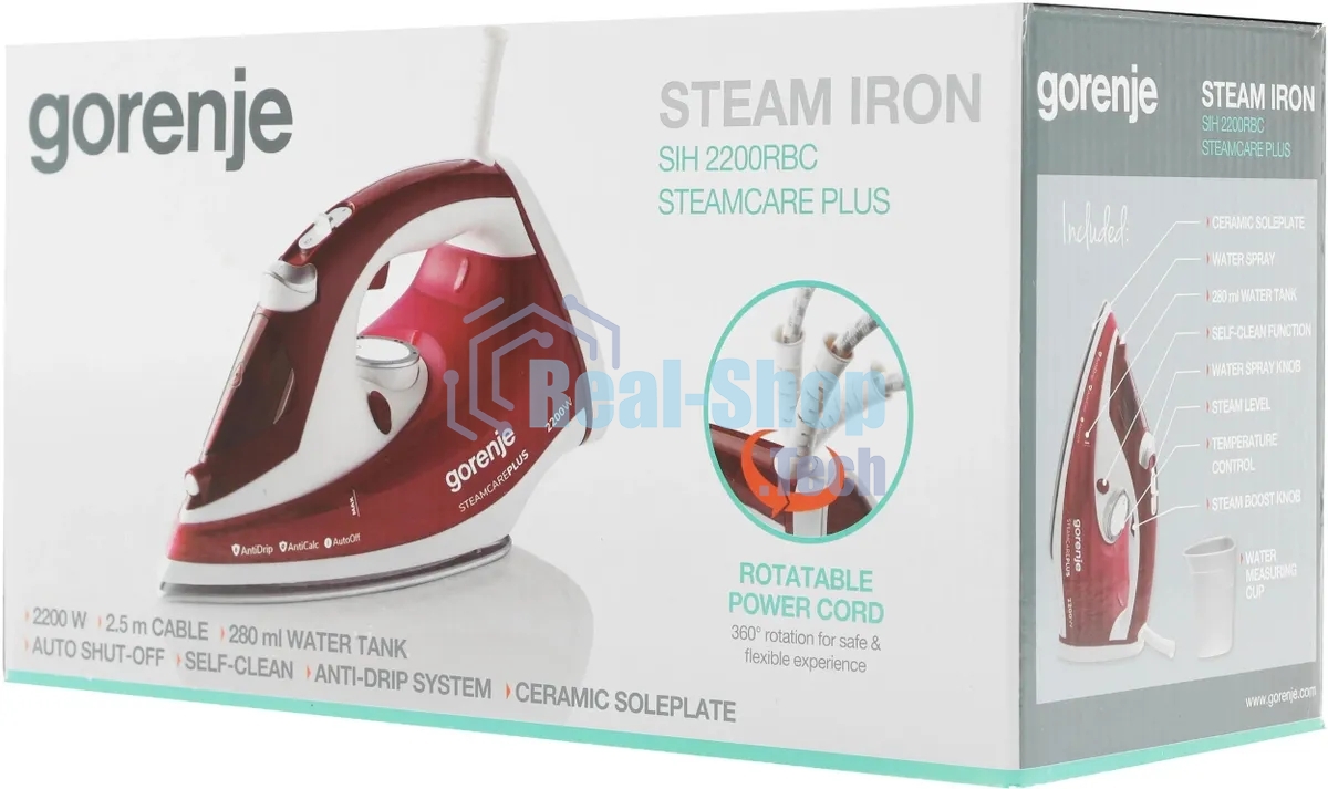 Утюг Gorenje SIH2200RBC 2200Вт красный/белый