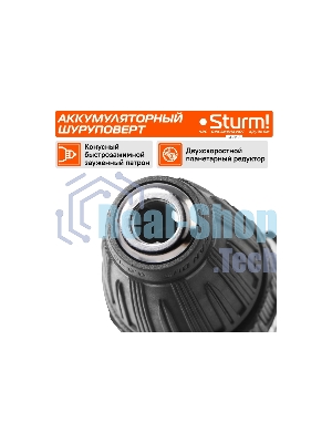 Дрель-шуруповерт Sturm CD3618, 18 В, 2 Ач, 31 Нм, щеточный