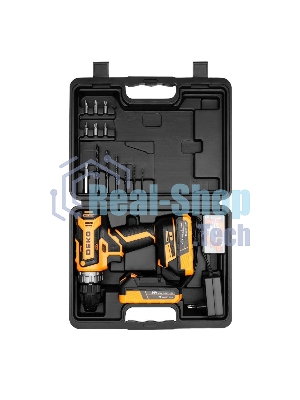 Дрель-шуруповерт Deko GCD20DU PRO, 20 В, 3 Ач, 42 Нм, щеточный