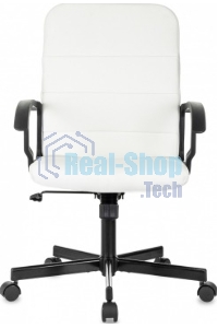 Кресло офисное Бюрократ Triest белый эко.кожа крестов. металл черный