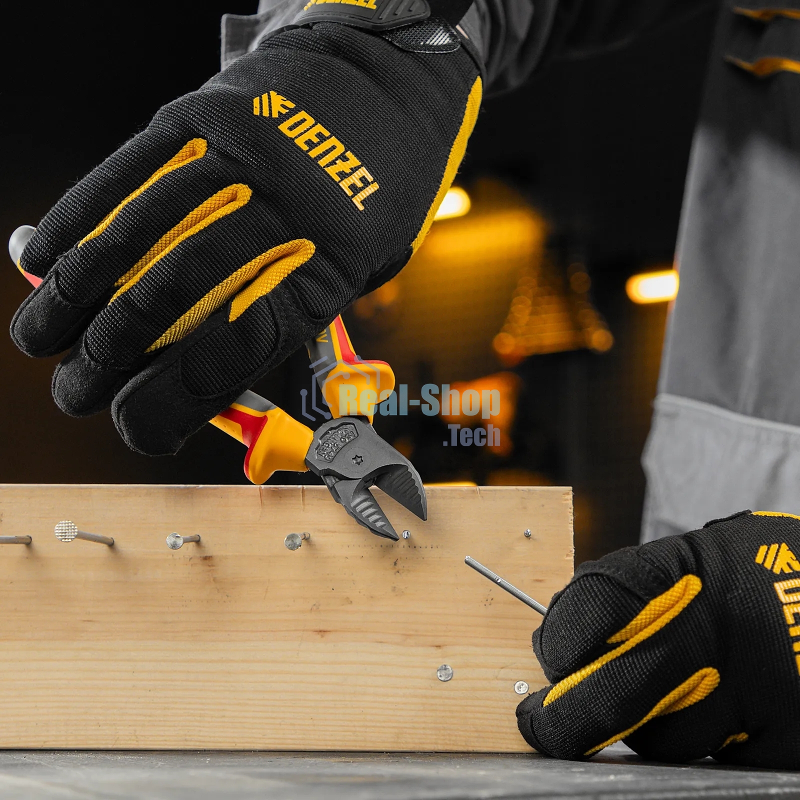 Бокорезы Denzel диэлектрические рукоятки, до 1000 В, трехкомпонентные рукоятки, 180 мм