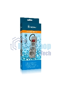 Сетевой фильтр 16А, 3500 Вт, 3 гнезда, без з/ш, с з/к, ПВС 3x1.0, 5 м, серый (SBSP-3-50-G)