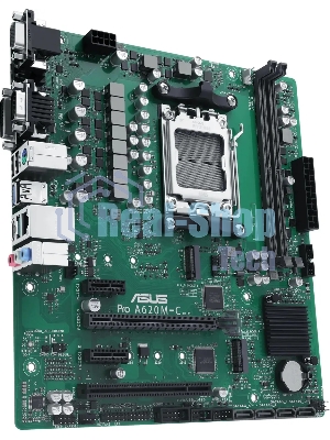Материнская плата ASUS Pro A620M-C-CSM, AM5, AMD A620, 2xDDR5, 4xSATA, 2xM.2 PCIe 4.0 x4, 1xPCIe 4.0 x16, 2xPCIe x1, 1xRJ45 1GbE, 1xUSB 3.2 Gen 2, 3xUSB 2.0, 1xUSB-C 3.2 Gen 2, 1xDVI-D, 1xDP, 1xHDMI, 1xVGA, 3x3.5 мм, 7.1, mATX